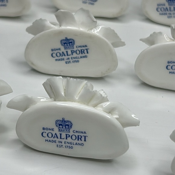 Vintage Coalport 💐 Bone China Floral Name Card Holders Mismatched Set of 8 - Picture 11 of 16